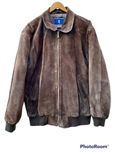 RARE Browning Gold Vintage Brown 100% Leather Full Zip Bomber Jacket - Medium