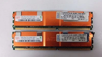 Hynix 4GB 2X 2GB DDR Server Ram Memory HYMP525F72CP4D2-Y5 AB-C 2RX4 PC2-5300F - Image 1 of 3