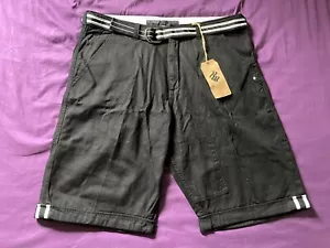 New Vintage RocaWear Belted Black Cotton Shorts Men’s 40 Baggy Hip Hop NWT - Picture 1 of 8