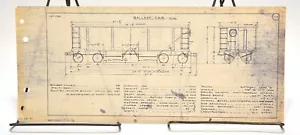 VINTAGE 1937 FERROVIA BALLAST CAR -HK STAMPA BLU COSTRUITA DA RODGER BALLAST CAR CO. - Foto 1 di 4