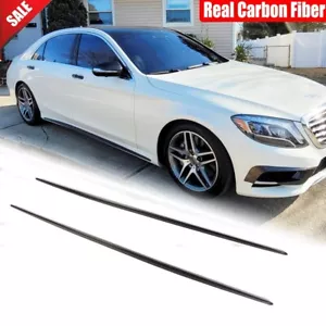 Real Carbon Side Skirts Door Lip For Benz W222 S450 S550 S63 Sedan 2014-2018 - Bild 1 von 12