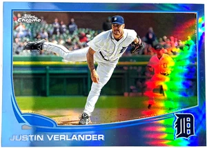2013 Topps Chrome - Justin Verlander - Blue Refractor /199 - Tigers - Picture 1 of 3