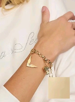 NEW! VICTORIA'S SECRET GOLD ANGEL WINGS CHARM BRACELET SOLD OUT! - Image 1 of 2