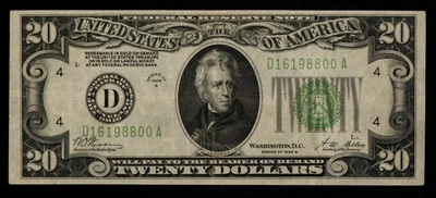 FR 2052-D dgs $20 1928 B Federal Reserve Note US New High Transitional - CA1491 - Image 1 of 2
