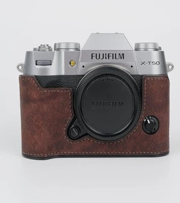 Handmade Genuine Real Leather Half Case for FUJI X-T50 Hand Grip SHIPS FROM USA - Image 1 of 4