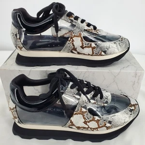 Jessica Rich Women's Size 37=7 Transparent Gold Snake Sneakers New In Box - Picture 1 of 8