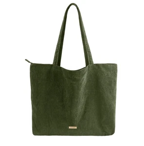Corduroy Tote Bag for Women and Men with Zipper and Inner Pockets. Cute Schoo... - Picture 1 of 9