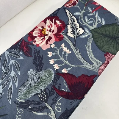 IKEA Full/Queen Duvet Cover Filodendron Floral Botanical Blue Burgundy Pink EUC - Image 1 of 4