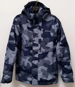 Columbia Youth Interchange Omni Tech Blue Camo Size 18-20Y/XL Jacket - Picture 1 of 4