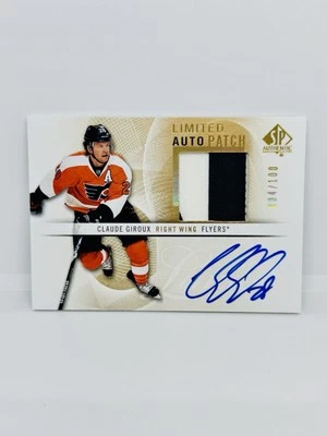 2012-13 UD SP Authentic CLAUDE GIROUX Limited Auto Patch /100 Flyers #2 - Image 1 of 2