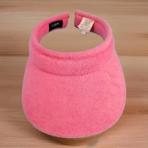J crew Womens Pink Terry Cotton Visor Hat Summer Beach Crab Embroidered Tennis - Picture 1 of 12