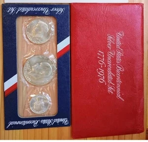 1976 40% RED pack Silver Bicentennial 3 Coin U.S. Mint Set. RED pack - Picture 1 of 4