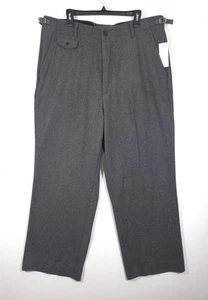Pantalones militares formales de fieltro de mezcla de lana Elwood en gris carbón talla 38 nuevos con etiquetas - Imagen 1 de 15