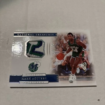 2018-19 Panini National Treasures Mark Aguirre  True 1/1 Patch Dallas Mavericks  - Image 1 of 4