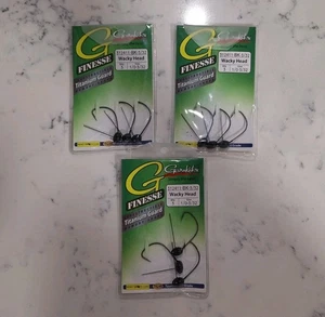 3 Packungen Gamakatsu G-Finesse Wacky Head Weedless 3/32oz Gr. 1/0 schwarz - Bild 1 von 2