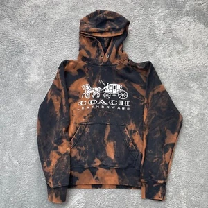 Coach Sweatshirt Womens Medium Brown Tie Dye Horse Graphic Hooded Custom - Picture 1 of 11