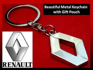 Renault  Clio Captur Scenic Laguna Megane Metal Key Ring + Gift Pouch - Picture 1 of 5