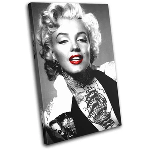 Tatuaje Monroe Celebridades Icónicas LONA ARTE DE PARED Impresión de Imagen VA - Imagen 1 de 1