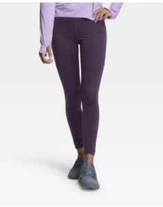 ** NWT-Girls' Side Pocket Leggings - All in Motion™ Dark Violet S - Picture 1 of 9