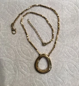 "Collar colgante vintage Monet tono oro 17"" caja cuentas L22" - Imagen 1 de 4