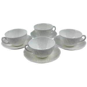 Coalport Countryware Cups and Saucers Lot of 4 Bone China Embossed Leaf England - Picture 1 of 14