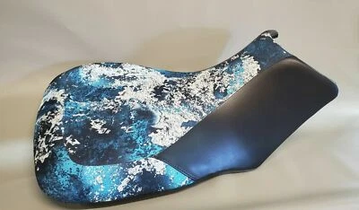 Yamaha KODIAK 400 BIG BEAR SEAT COVER YFM400  in BLUE RIFT CAMO & BLACK REAR Foto 1 de 4