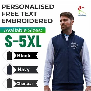 Personalised Custom Embroidered Two Layer Soft Shell Gilet Work Wear Bodywarmers - Picture 1 of 12
