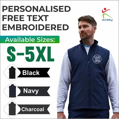 Personalised Custom Embroidered Two Layer Soft Shell Gilet Work Wear Bodywarmers - Image 1 of 4