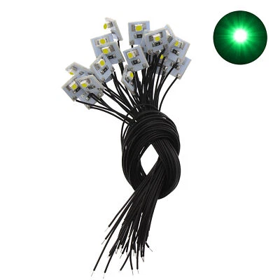 20pcs Pre Wired SMD 3528 LEDs Green Lamp Light Set 12V 20cm Wire DD00G - Image 1 of 4
