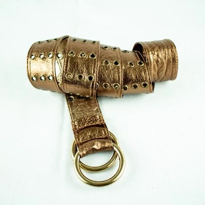 Cinturón MICHAEL KORS Latón Dorado Cuero Genuino Agujeros Mujer Talla L XL Foto 1 de 4