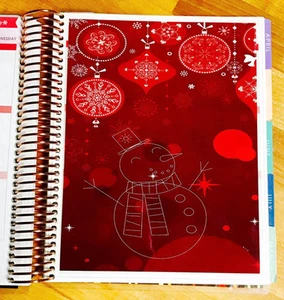 TABLERO DE INSTRUMENTOS adorno muñeco de nieve rojo brillante para usar con planificador de vida Erin Condren - Imagen 1 de 2