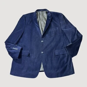 Camiloni Sport Coat 52L Jewel Blue Velvet Two Button Double Vented Notched Lapel - Picture 1 of 11