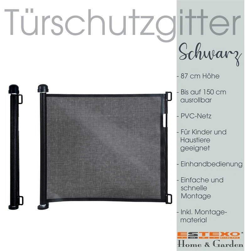 ESTEXO Türschutzgitter - Schwarz (10201205;41)