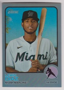 2022 Topps Heritage #723 Lewin Diaz rifrattore argento cromato 97/373 - Foto 1 di 1