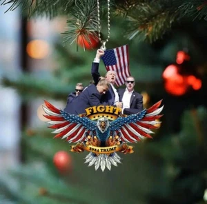 Donald Trump MAGA Weihnachtsschmuck Präsident Taschenanhänger Kampf Adler Auto Geschenk - Bild 1 von 10