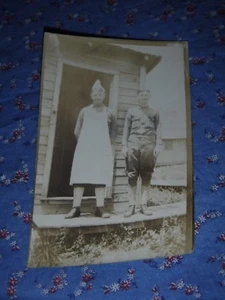 Old Postcard World War 1 Era Two Soldiers One Possibly a Cook - Picture 1 of 2
