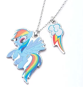 MY LITTLE PONY RAINBOW DASH STAINLESS STEEL 2 CHARM NECKLACE LTD ED OF 300 - Picture 1 of 4