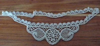 Linge ancien 1  Haut  Plastron de robe en  dentelle beige - Photo 1/3