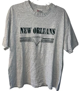 New Orleans T-Shirt Herren Gr. XL Einzelnaht 90er grau weich distressed Grunge y2k - Bild 1 von 8