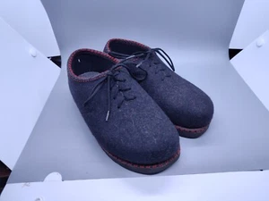 Wild N’ Wooly by Stegmann Lace Up Black Felt Wool Shoe Sz 6 Women's *READ* - Picture 1 of 15