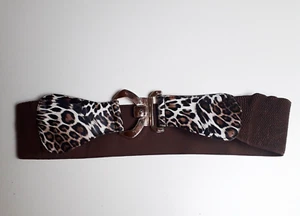 Cintura per vita elastica marrone dettaglio leopardato animalier leopardo donna - Imagen 1 de 10