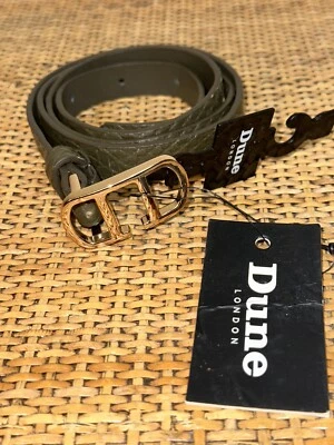 Dune London Women’s Size M/L Neekie Khaki Reptile Belt Green Faux Leather Casual - Image 1 of 4