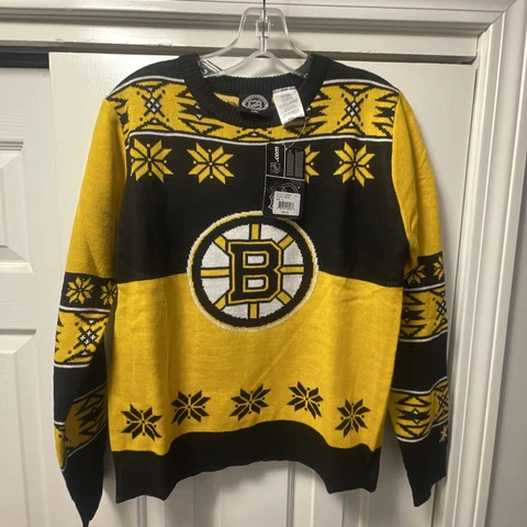 New W/Tag NHL Boston Bruins Winter Sweater Youth Size XL-18 Jersey Shirt MSRP 50 Cover