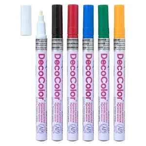 DecoColor™ Glossy Oil Base Paint Marker, Fine Point 6pc - Picture 1 of 2