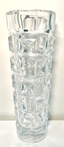 MCM französische Cristal D'Arques schwere Kristallvase Blockschliff 8,5" hoch 3" breit - Bild 1 von 7