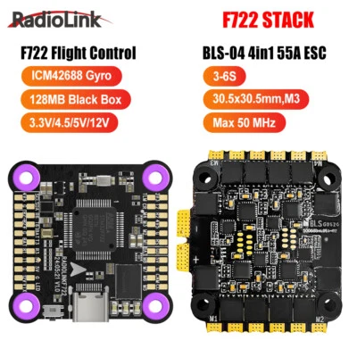 Radiolink F722 Flight Control 128MB Black Box 55A ESC für Hubschrauber-Flugzeuge - Bild 1 von 4