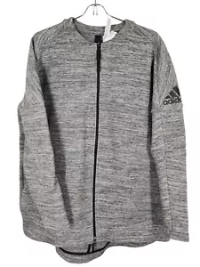Adidas ZNE Roadtrip Woman’s Full Zip Jacket Gray Black Fleece Size Large - Picture 1 of 7