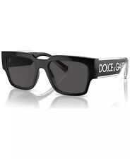 Dolce & Gabbana DG 6184 501/87 Black White Grey Lens Print Sunglasses AUTHENTIC