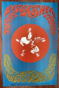 1968 PSYCHEDELIC JANIS JOPLIN BIG BROTHER BILL GRAHAM FILLMORE POSTER BG 115 1ST - Picture 1 of 1