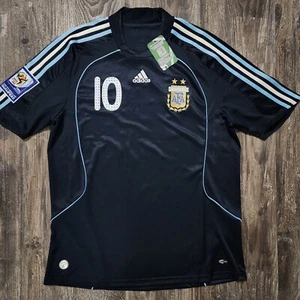 2008 Adidas Argentina Away Soccer Jersey Lionel Messi Men L Conmebol Qatar - Picture 1 of 8